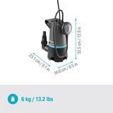 GARDENA 2-in-1 vuilwater dompelpomp 20000 BASIC dompel- en drukpompen Grijs/zwart, 550 Watt, 20.000 l/u, met vlotterschakelaar