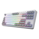 Hator Rockfall 3 TKL Wireless RGB mechanisch gaming toetsenbord Wit, US lay-out (QWERTY), HATOR Aurum Orange, 80% (TKL)	, RGB, PBT keycaps, Hotswap, 2.4 GHz / Bluetooth / USB-C