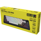 Hator Skyfall Pro Wireless RGB mechanisch gaming toetsenbord Zwart, US lay-out (QWERTY), HATOR Aurum Vanilla Silent, 65%, RGB, Double-shot PBT, Hot-swap, 2.4GHz | Bluetooth | USB-C