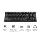 Keychron V5 Ultra 8K Wireless Custom Mechanical Keyboard, toetsenbord Zwart, US lay-out, Keychron Silk POM Brown, Keychron Silk POM Brown, 96%, RGB, Hot swap, 2.4 GHz / Bluetooth 5.3 / USB-C