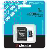 Kingston Canvas Go! Plus microSDXC 1 TB geheugenkaart Zwart, Incl. adapter, Class 10, UHS-I U3, V30, A2
