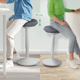 Leitz Ergo Wiebelkruk met Gasveer (57 - 82 cm) stoel Grijs