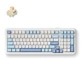 MCHOSE K99 Sky Blue Icy Creamsicle Wireless Gasket Mount Mechanical, toetsenbord Wit/lichtblauw, US lay-out, Kailh Box Icy Creamsicle, 98%, RGB, Hot swap, Double-Shot PBT, draadloos / Bluetooth / USB-C