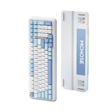 MCHOSE K99 Sky Blue Icy Creamsicle Wireless Gasket Mount Mechanical, toetsenbord Wit/lichtblauw, US lay-out, Kailh Box Icy Creamsicle, 98%, RGB, Hot swap, Double-Shot PBT, draadloos / Bluetooth / USB-C