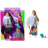 Mattel Barbie Extra Doll #9 - Blue Ruffled Jacket with Pet Crocodile Pop 