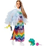 Mattel Barbie Extra #9 - Blue Ruffled Jacket with Pet Crocodile Pop 
