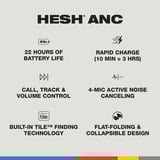 Skullcandy Hesh ANC Wireless Headphones with Active Noise Canceling over-ear hoofdtelefoon Wit/beige, Bluetooth® v5.0