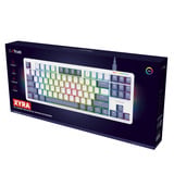 Trust GXT 872 Xyra Mechanisch TKL-gamingtoetsenbord Wit, US lay-out (QWERTY), Leobog Seiya, 80% (TKL)	, RGB, hot swap