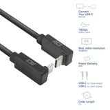 ACT Connectivity USB 3.2 USB-C (omhoog/omlaag haaks) naar USB-C (omhoog/omlaag haaks) kabel Zwart, 10 Gbit/s, 60W, 1 meter
