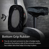 Arozzi Memory Foam Armrest Pads polssteun Zwart