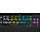 Corsair K55 RGB PRO, gaming toetsenbord Zwart, US lay-out, Membraan, RGB leds