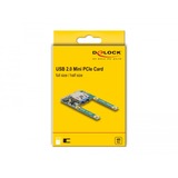 DeLOCK Mini PCIe I/O 1 x USB 2.0 Type-A female full size / half size controller 