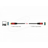 DeLOCK USB-A verlengkabel 5 Gbps Premium, 2 meter Zwart/rood