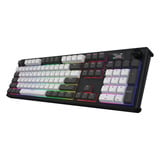 Hator Skyfall Pro Wireless RGB mechanisch gaming toetsenbord Zwart, US lay-out (QWERTY), HATOR Aurum Vanilla Silent, 100%, RGB, Double-shot PBT, Hot-swap, 2.4GHz / Bluetooth / USB-C