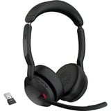 Jabra Evolve2 55 on-ear headset Zwart, Microsoft Teams, USB-A, Link380a
