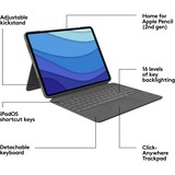 Logitech Combo Touch for iPad Pro 12.9-inch (5th generation), toetsenbord Grijs, EU lay-out (QWERTY)