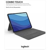 Logitech Combo Touch for iPad Pro 12.9-inch (5th generation), toetsenbord Grijs, EU lay-out (QWERTY)