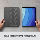 Logitech Combo Touch for iPad Pro 12.9-inch (5th generation) toetsenbord Grijs, EU lay-out (QWERTY), 80% (TKL)	