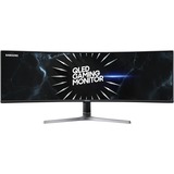 SAMSUNG QLED LC49RG90SSPXEN 49" Curved Gaming Monitor Zwart, 2x DisplayPort, HDMI, 4x USB-A 3.2