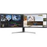 SAMSUNG QLED LC49RG90SSPXEN  49" Curved UltraWide gaming monitor Zwart, 2x DisplayPort, HDMI, 4x USB-A 3.2