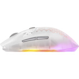 SteelSeries Aerox 3 Wireless Gen 2 gaming muis Wit/transparant, 26.000 dpi, RGB, 2,4 GHz