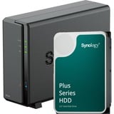 Synology DiskStation DS124 incl. 1x HAT3300-4T 4 TB harde schijf nas Zwart, USB-A 3.2 (5 Gbit/s)