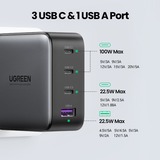 Ugreen Nexode 100W USB C Wall Charger - 4 Ports Zwart
