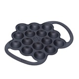 Victoria Poffertjes pan, 15 per keer, Seasoned bak-/braadpan Zwart, Color packaging