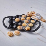 Victoria Poffertjes pan, 15 per keer, Seasoned bak-/braadpan Zwart, Color packaging