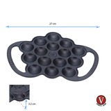 Victoria Poffertjes pan, 15 per keer, Seasoned bak-/braadpan Zwart, Color packaging
