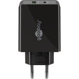 goobay Dual USB-C PD (Power Delivery) Fast Charger (30 W) Zwart