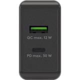 goobay Dual USB-C PD (Power Delivery) Fast Charger (30 W) Zwart