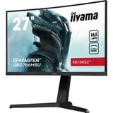 iiyama G-Master Red Eagle GB2766HSU-B1 27" Curved gaming monitor Zwart, 2x HDMI, 1x DisplayPort, 2x USB-A 2.0, 165 Hz