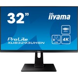 iiyama ProLite XUB3293UHSN-B1 31.5" 4K Ultra HD Monitor Zwart, 4K UHD, HDMI, DisplayPort, USB, LAN, Audio, KVM Switch