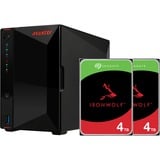 Asustor Nimbustor 2 incl. 2x Seagate IronWolf 4 TB harde schijf nas Zwart, LAN, USB, HDMI