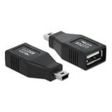 DeLOCK USB 2.0-A female naar mini USB male adapter Zwart