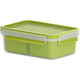Emsa Clip & Go Snackbox 1,0 L lunchbox Lichtgroen/transparant, met 2 extra inzetstukken