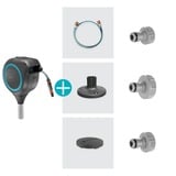 GARDENA Patio slangbox RollUp slanghaspel Grijs/turquoise, 20 meter, incl. reinigingsspuit