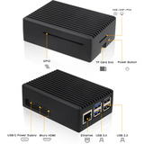 Inter-Tech Elegant aluminum case for Raspberry Pi 5, behuizing Zwart