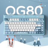 Iqunix OG80 Wintertide Wireless Mechanical Keyboard, gaming toetsenbord Lichtblauw, US lay-out, Cherry MX Red, RGB leds, 80% (TKL), Hot-swappable, PBT, 2.4GHz | Bluetooth 5.1 | USB-C