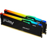 Kingston FURY Beast RGB 64 GB DDR5-6000 (2x 32 GB) werkgeheugen Zwart, KF560C36BBEAK2-64, EXPO