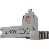 Lindy USB Port Blocker diefstalbeveiliging Oranje, 4-pack