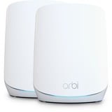 Netgear ORBI RBK762s Tri-band Mesh WiFi 6 Systeem mesh router Wit, 1x ORBI-router (RBR760) + 1x ORBI-satelliet (RBS760), Dekking tot 350 m²