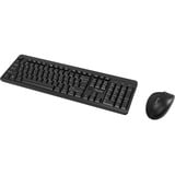 Qware Nottingham draadloze combo desktopset Zwart, EU lay-out (QWERTY), Membraan, 100%, 1200 DPI