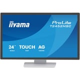 iiyama ProLite T2452MSC-W2AG 24" touchscreen monitor Wit, 120 Hz, HDMI, DisplayPort, Audio, USB, Touch