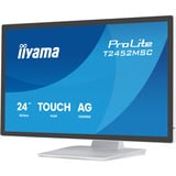 iiyama ProLite T2452MSC-W2AG 24" touchscreen monitor Wit, 120 Hz, HDMI, DisplayPort, Audio, USB, Touch