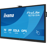 iiyama ProLite TE7513A-B1AG 75" 4K Ultra HD Public Display Zwart, Touch, HDMI, DisplayPort, Audio, LAN, WiFi 6, USB-C, Android 14
