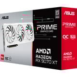 ASUS PRIME Radeon RX 9070 XT OC WHITE grafische kaart Wit, 3x DisplayPort, 1x HDMI 2.1, RDNA4