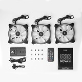 Chieftec Nova Set NF-3012-RGB case fan 3 stuks, Incl. controller