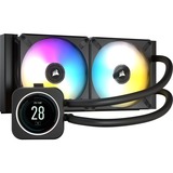 Corsair iCUE H100i ELITE LCD Display Liquid CPU Cooler waterkoeling Zwart, RGB